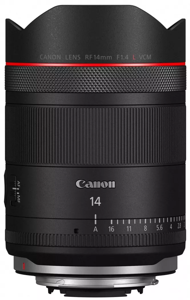 Canon RF 14mm F1.4L VCM Ultraweitwinkel-Objektiv für professionelle Fotografie, ideal für Landschafts- und Architekturfotografie, auf weißem Hintergrund