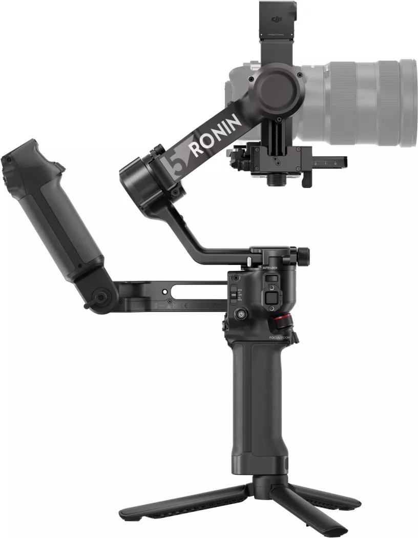 DJI RS 5 Kamerastabilisator/Gimbal für professionelle Videografie und Fotografie, ideal für flüssige Aufnahmen und kreative Filmprojekte, auf weißem Hintergrund